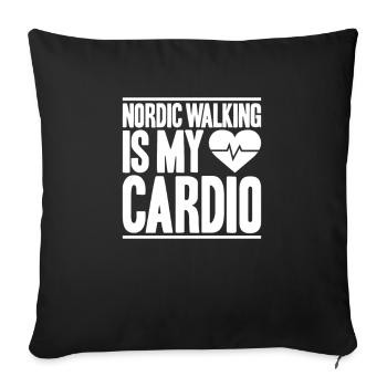 Marche nordique Marcheur nordique Walken nordique - Housse de coussin décorative 45 x 45 cm - noir - Devant
