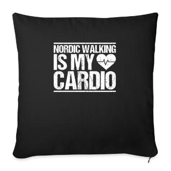 Marche nordique Marcheur nordique Walken nordique - Housse de coussin décorative 45 x 45 cm - noir - Devant