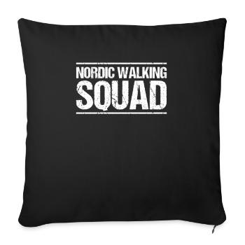 Marche nordique Marcheur nordique Walken nordique - Housse de coussin décorative 45 x 45 cm - noir - Devant