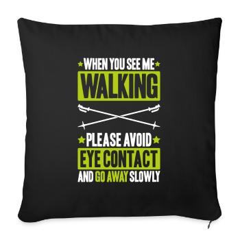 Nordic Walking Nordic Walker Nordic Walken - Sofa pillowcase 17,3'' x 17,3'' (45 x 45 cm) - black - Front