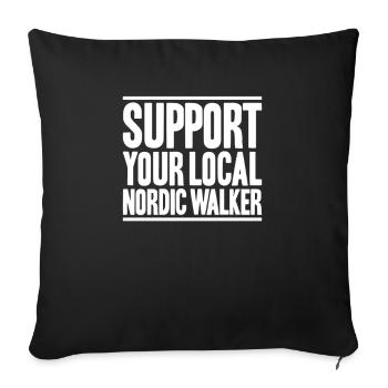 Marche nordique Marcheur nordique Walken nordique - Housse de coussin décorative 45 x 45 cm - noir - Devant