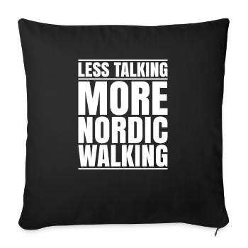 Marche nordique Marcheur nordique Walken nordique - Housse de coussin décorative 45 x 45 cm - noir - Devant