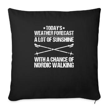 Marche nordique Marcheur nordique Walken nordique - Housse de coussin décorative 45 x 45 cm - noir - Devant
