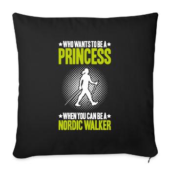 Nordic Walking Nordic Walker Nordic Walken - Sofa pillowcase 17,3'' x 17,3'' (45 x 45 cm) - black - Front