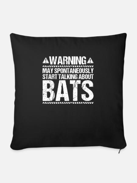 Fledermaus Fledermäuse Bat Bats Fledertier - Sofakissenbezug 45 x 45 cm - Schwarz