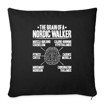 Nordic Walking Nordic Walker Nordic Walken - Sofa pillowcase 17,3'' x 17,3'' (45 x 45 cm) - black - Front