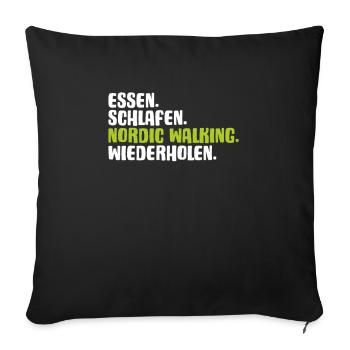 Nordic Walking Nordic Walker Nordic Walken - Sofakissenbezug 45 x 45 cm - Schwarz - Vorne