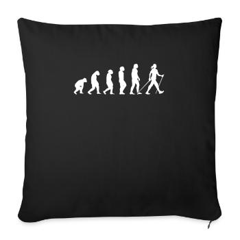Nordic Walking Nordic Walker Nordic Walken - Sofa pillowcase 17,3'' x 17,3'' (45 x 45 cm) - black - Front