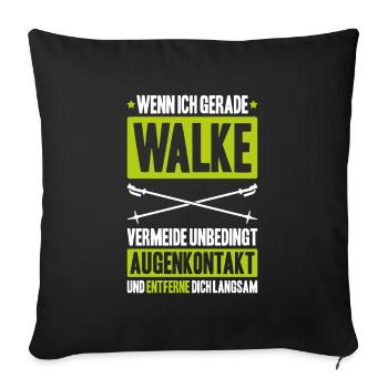 Nordic Walking Nordic Walker Nordic Walken - Sofakissenbezug 45 x 45 cm - Schwarz - Vorne