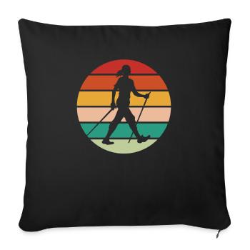 Nordic Walking Nordic Walker Nordic Walken - Sofa pillowcase 17,3'' x 17,3'' (45 x 45 cm) - black - Front