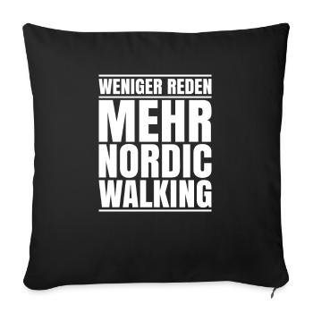 Nordic Walking Nordic Walker Nordic Walken - Sofakissenbezug 45 x 45 cm - Schwarz - Vorne
