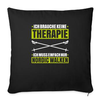 Nordic Walking Nordic Walker Nordic Walken - Sofakissenbezug 45 x 45 cm - Schwarz - Vorne