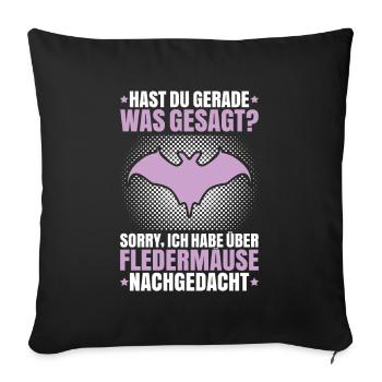 Fledermaus Fledermäuse Bat Bats Fledertier - Sofakissenbezug 45 x 45 cm - Schwarz - Vorne