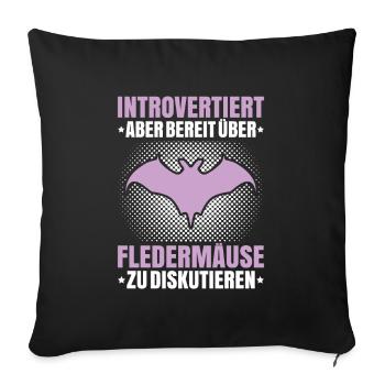 Fledermaus Fledermäuse Bat Bats Fledertier - Sofakissenbezug 45 x 45 cm - Schwarz - Vorne