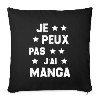 Je Peux Pas J'ai Manga - Housse de coussin décorative 45 x 45 cm - noir - Devant
