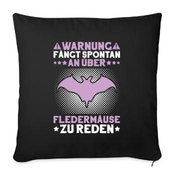 Fledermaus Fledermäuse Bat Bats Fledertier - Sofakissenbezug 45 x 45 cm - Schwarz - Vorne