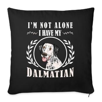 Drôle de chiot propriétaire de chien dalmatien - Housse de coussin décorative 45 x 45 cm - noir - Devant