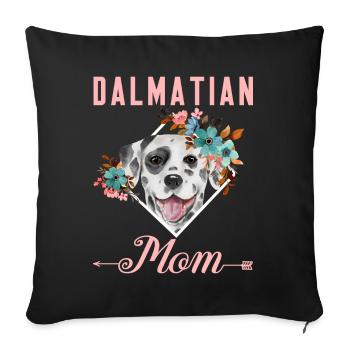 Dog Lovers Puppy Mignon Dalmatian Mom - Housse de coussin décorative 45 x 45 cm - noir - Devant