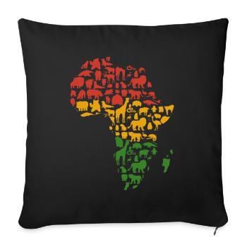 Africa Animal Map Black Pride African Animals - Sofa pillowcase 17,3'' x 17,3'' (45 x 45 cm) - black - Front