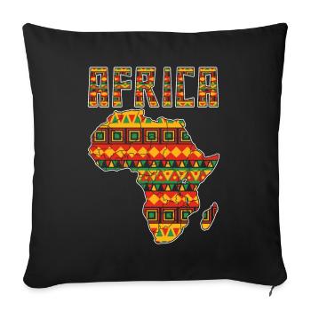 Kente Africa Map Art Black Afro Pride - Sofa pillowcase 17,3'' x 17,3'' (45 x 45 cm) - black - Front