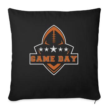 Football Game Day American Football Fan - Sofa pillowcase 17,3'' x 17,3'' (45 x 45 cm) - black - Front