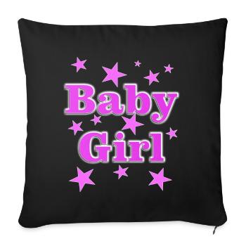 Conception de petite fille mignonne - Housse de coussin décorative 45 x 45 cm - noir - Devant