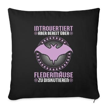 Fledermaus Fledermäuse Bat Bats Fledertier - Sofakissenbezug 45 x 45 cm - Schwarz - Vorne