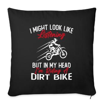 In my head I ride a motorcycle / Humor Motorcycle - Sofa pillowcase 17,3'' x 17,3'' (45 x 45 cm) - black - Front
