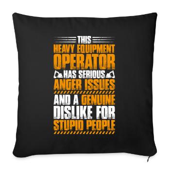 Baggerfahrer Baggerführer Heavy Equipment Operator - Sofakissenbezug 45 x 45 cm - Schwarz - Vorne