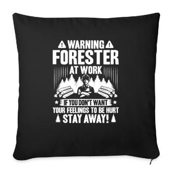 Forester Forestry Forester Forest workers Forest - Sofa pillowcase 17,3'' x 17,3'' (45 x 45 cm) - black - Front