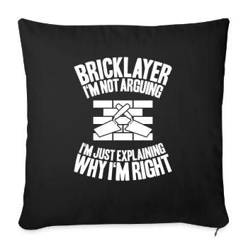 Master Masonry Masonry Bricklayer Mason - Sofa pillowcase 17,3'' x 17,3'' (45 x 45 cm) - black - Front