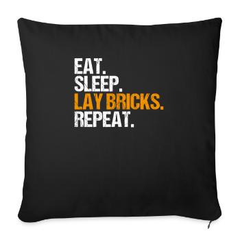 Master Masonry Masonry Bricklayer Mason - Sofa pillowcase 17,3'' x 17,3'' (45 x 45 cm) - black - Front