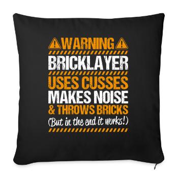 Master Masonry Masonry Bricklayer Mason - Sofa pillowcase 17,3'' x 17,3'' (45 x 45 cm) - black - Front