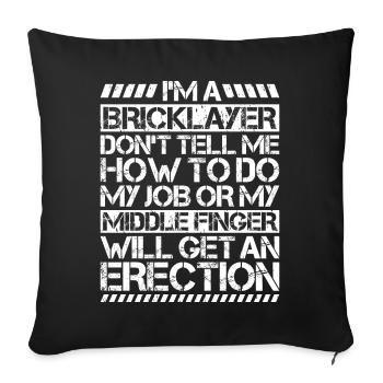 Master Masonry Masonry Bricklayer Mason - Sofa pillowcase 17,3'' x 17,3'' (45 x 45 cm) - black - Front
