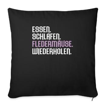 Fledermaus Fledermäuse Bat Bats Fledertier - Sofakissenbezug 45 x 45 cm - Schwarz - Vorne