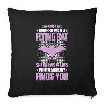Fledermaus Fledermäuse Bat Bats Fledertier - Sofakissenbezug 45 x 45 cm - Schwarz - Vorne