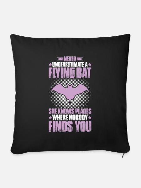 Fledermaus Fledermäuse Bat Bats Fledertier - Sofakissenbezug 45 x 45 cm - Schwarz