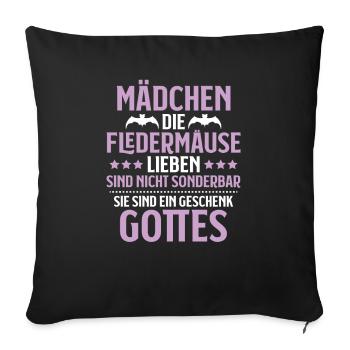 Fledermaus Fledermäuse Bat Bats Fledertier - Sofakissenbezug 45 x 45 cm - Schwarz - Vorne