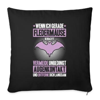 Fledermaus Fledermäuse Bat Bats Fledertier - Sofakissenbezug 45 x 45 cm - Schwarz - Vorne