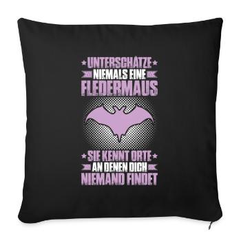 Fledermaus Fledermäuse Bat Bats Fledertier - Sofakissenbezug 45 x 45 cm - Schwarz - Vorne