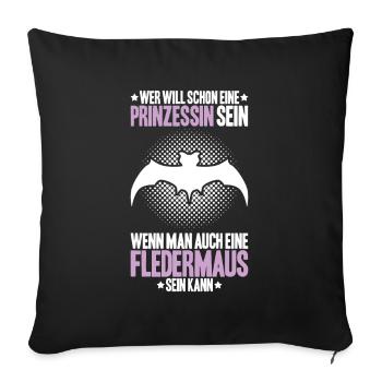 Fledermaus Fledermäuse Bat Bats Fledertier - Sofakissenbezug 45 x 45 cm - Schwarz - Vorne