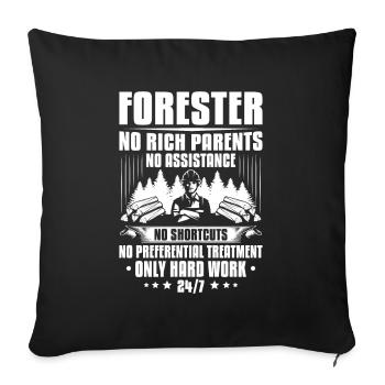 Forester Forestry Forester Forest workers Forest - Sofa pillowcase 17,3'' x 17,3'' (45 x 45 cm) - black - Front