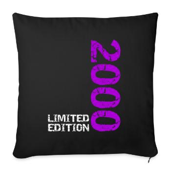 2000 Limited Edition Birthday Gift Wife Husband - Sofa pillowcase 17,3'' x 17,3'' (45 x 45 cm) - black - Front