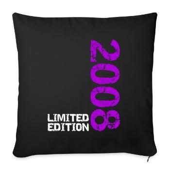 2008 Édition Limitée Anniversaire Cadeau Femme Mari - Housse de coussin décorative 45 x 45 cm - noir - Devant
