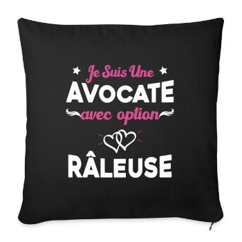 Femme je suis une avocate avec option râleuse - Housse de coussin décorative 45 x 45 cm - noir - Devant