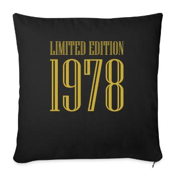 1978 édition limitée cadeau d’anniversaire femme mari - Housse de coussin décorative 45 x 45 cm - noir - Devant