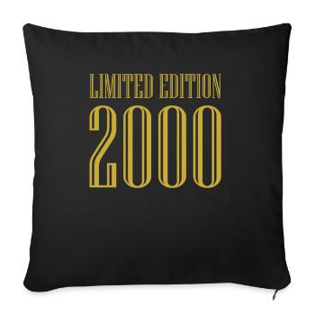 2000 Limited Edition Birthday Gift Wife Husband - Sofa pillowcase 17,3'' x 17,3'' (45 x 45 cm) - black - Front