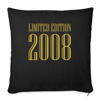 2008 Édition Limitée Anniversaire Cadeau Femme Mari - Housse de coussin décorative 45 x 45 cm - noir - Devant