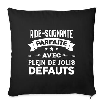 Aide soignante parfaite Cadeau Humour - Housse de coussin décorative 45 x 45 cm - noir - Devant