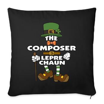 The Composer Leprechaun St Patrick's Day - Sofakissenbezug 45 x 45 cm - Schwarz - Vorne